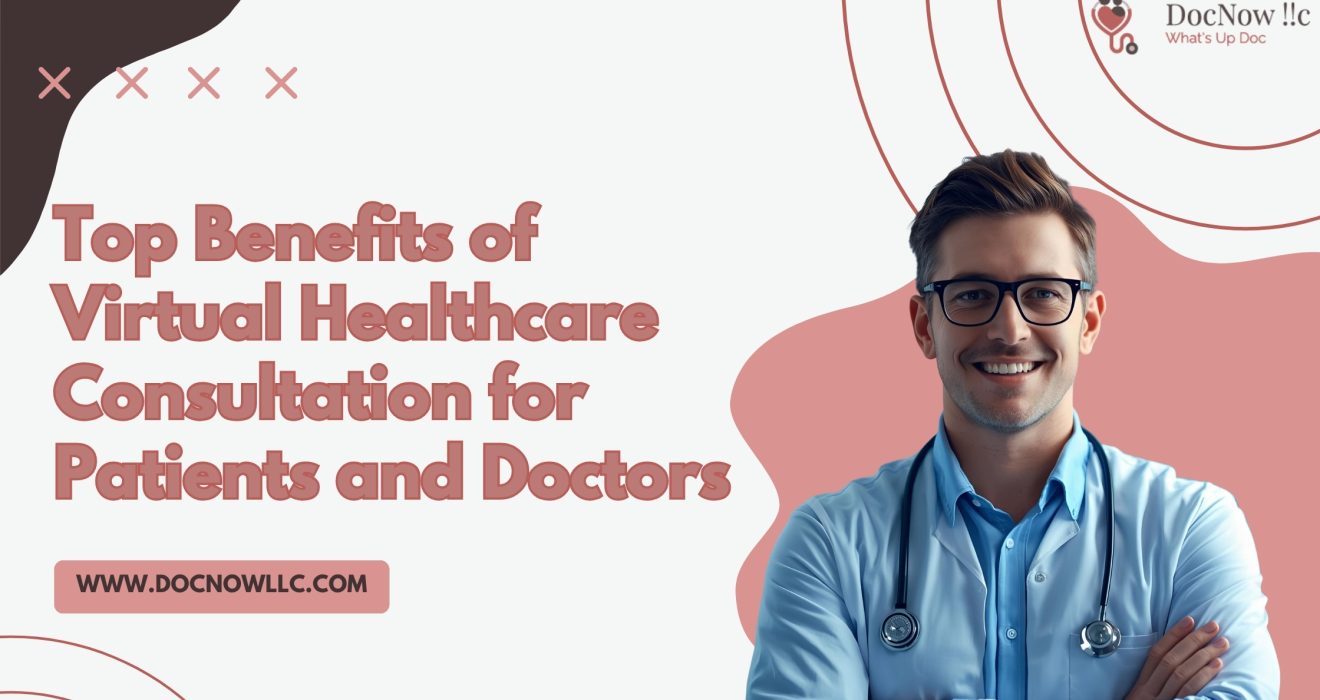 Virtual healthcare consultation between doctor and patient on DocNow platform